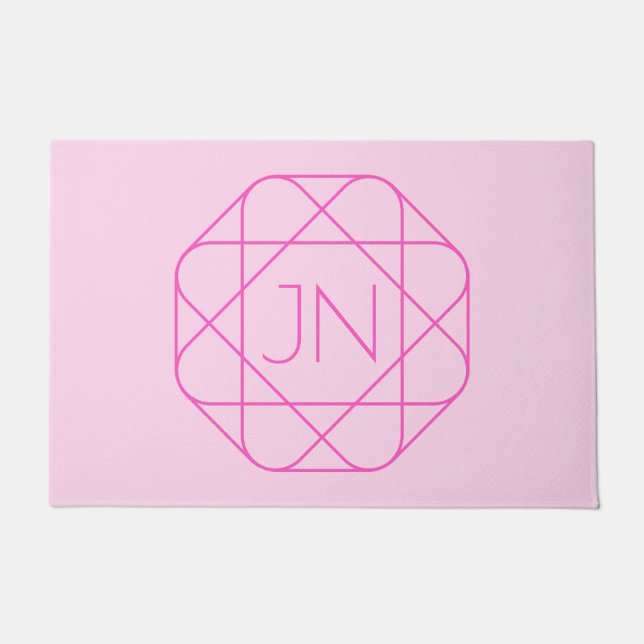 Paillasson Monogramme cool, Style de logo de hanche | Rose &  (Devant)