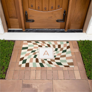 Paillasson Monogramme damier déformé Boho