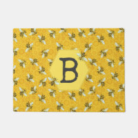 Monogramme de famille d'essaim de ruche d'abeille
