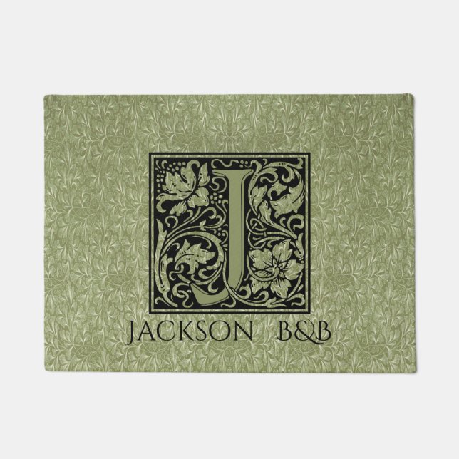 Paillasson Monogramme de lettre de la lettre J premier (Devant)