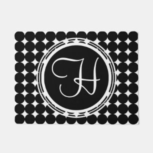 Paillasson Monogramme de point Polka Noir