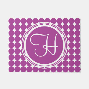 Paillasson Monogramme de point Polka violet