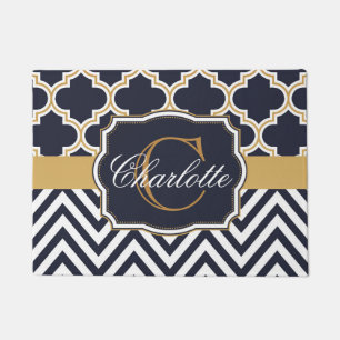 Paillasson Monogramme de Quatrefol Chevron