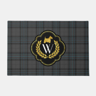 Paillasson Monogramme de Scottie sur le plaid magique