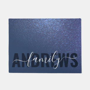 Paillasson Monogramme diagonal de Parties scintillant bleue d