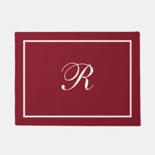 Paillasson Monogramme élégant en écriture Bourgogne Rouge