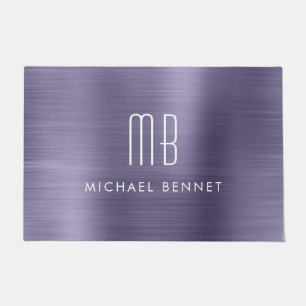 Paillasson Monogramme en métal brossé violet