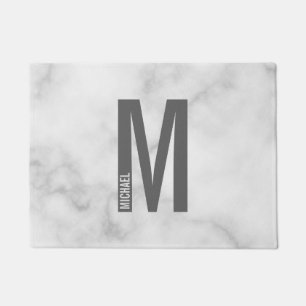 Paillasson Monogramme et nom personnalisés modernes