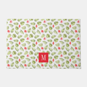 Paillasson Monogramme Feuille de palme moderne