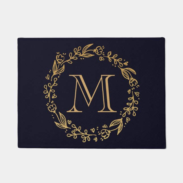 Paillasson Monogramme floral d'or (Devant)