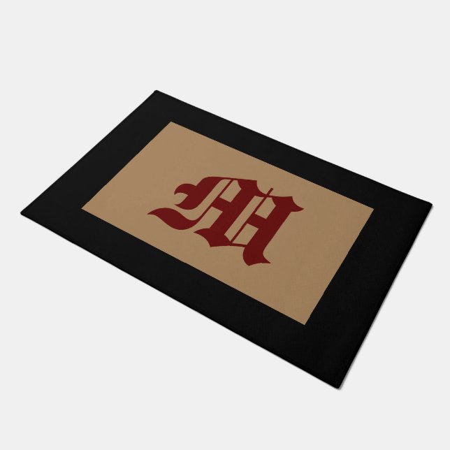Paillasson Monogramme M Vieux Anglais Noir Trier mat (Incliné)