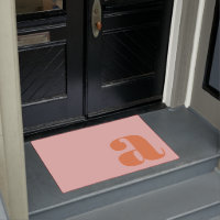 Monogramme Moderne Lettre Initiale Rose Orange Pas