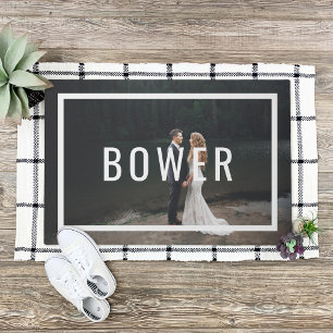 Paillasson Monogramme moderne Mariage Photo Doormat