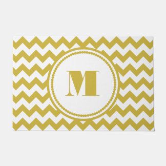 Paillasson Monogramme moderne rayures beiges