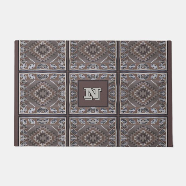 Paillasson Monogramme Motif amérindien (Devant)
