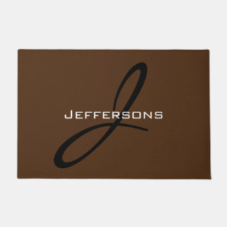 Paillasson Monogramme noir Brown tendance Nom de famille