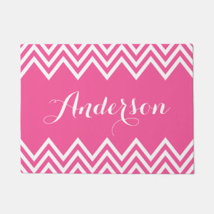 Paillasson Monogramme personnalisé Hot Pink moderne