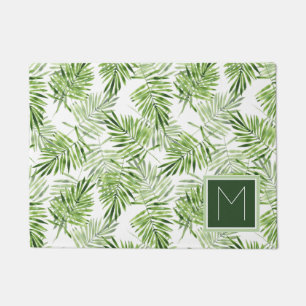 Paillasson Monogramme vert des palmettes  