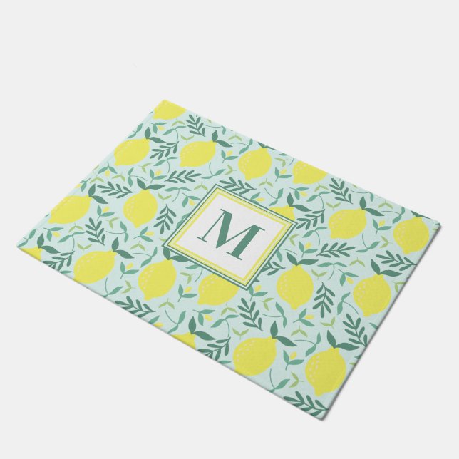 Paillasson Monographie motif de monogramme de citron (Incliné)