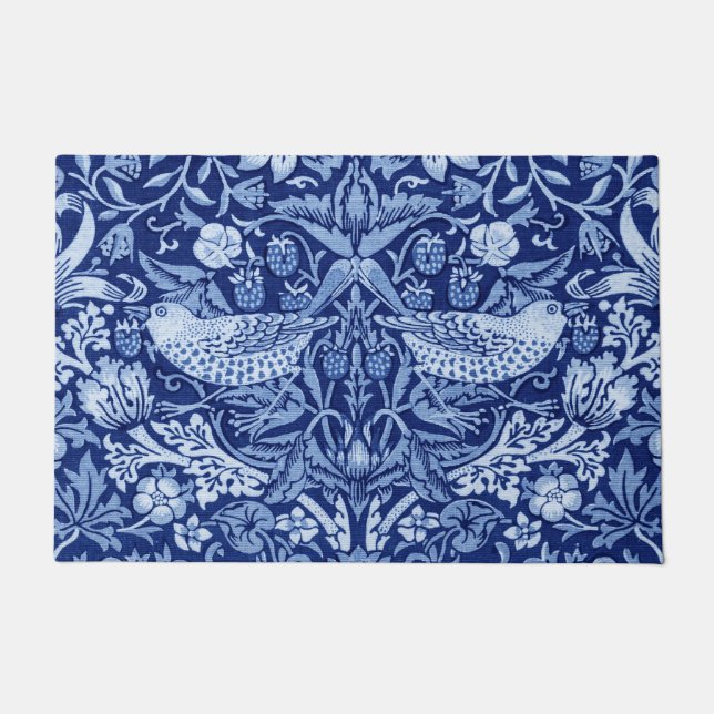 Paillasson Monotone bleu de fraises Thief, William Morris (Devant)