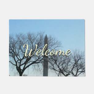 Paillasson Monument de Washington dans le paysage d'hiver I