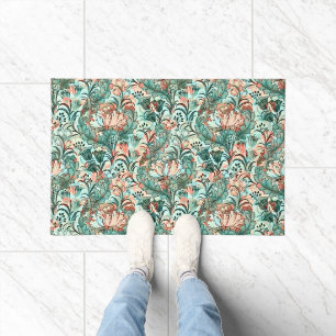 Paillasson Morris Inspiré Tulipes, Peonies, Acanthus Green