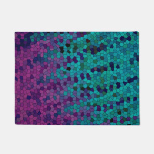 Paillasson Mosaïque bleu turquoise Turquoise et violet