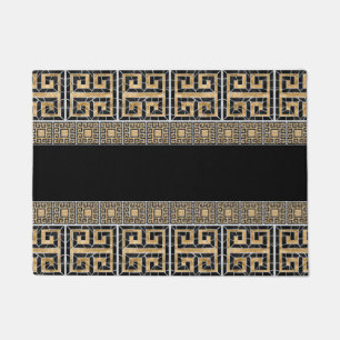 Paillasson Mosaïque en mosaïque grecque Noir et or