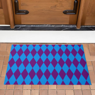 Paillasson Motif à carreaux Harlequin bleu violet
