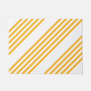 Paillasson Motif à cinq bandes jaune et blanc ensoleillé