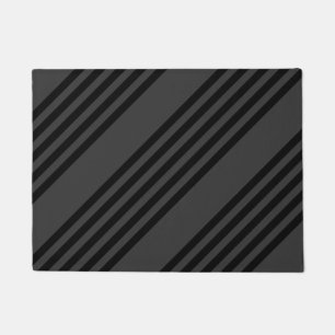 Paillasson Motif à cinq bandes noir et charbon de bois