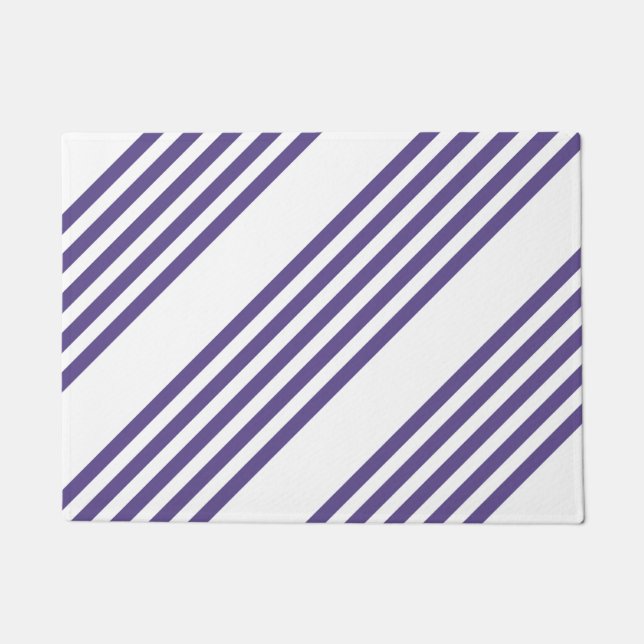 Paillasson Motif à cinq bandes Ultra violet et blanc (Devant)