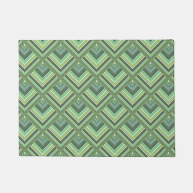 Paillasson Motif à échelle à rayures vert olive (Devant)