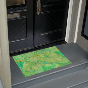 Paillasson Motif à feuilles vertes tropicales