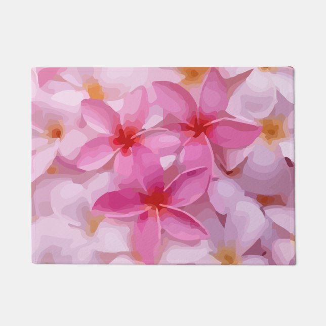 Paillasson Motif à fleurs rose Plumeria (Devant)