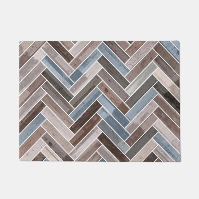Paillasson Motif à squelette en gris Brown bleu (Devant)