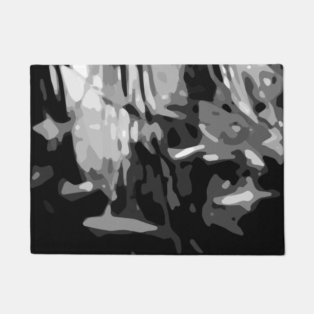 Paillasson Motif Abstrait  Black White (Devant)