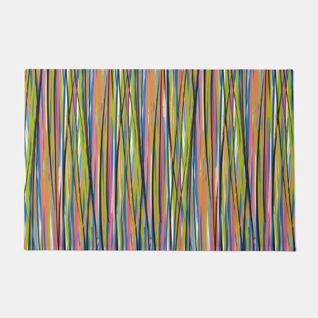 Paillasson Motif Abstrait de la ligne indienne Boho (Devant)