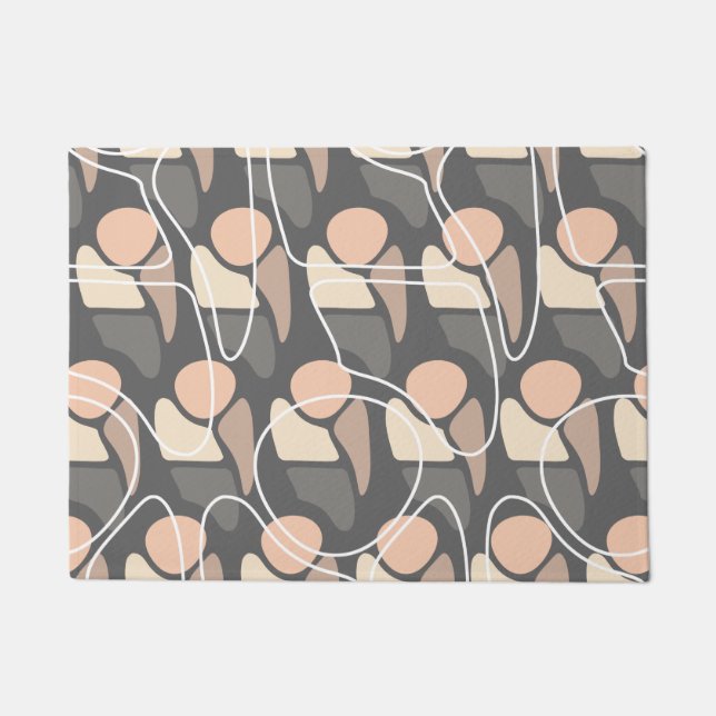 Paillasson Motif Abstrait rétro Peach Slate Grey (Devant)