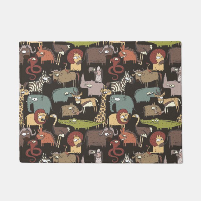 Paillasson Motif africain d'animaux (Devant)