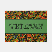 Motif bienvenu de coccinelles avec le vert 18" x24