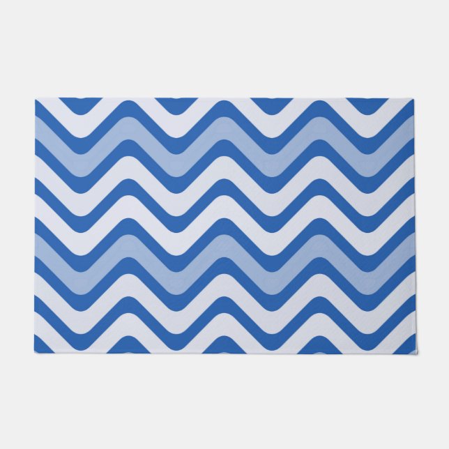 Paillasson Motif bleu ondulé (Devant)