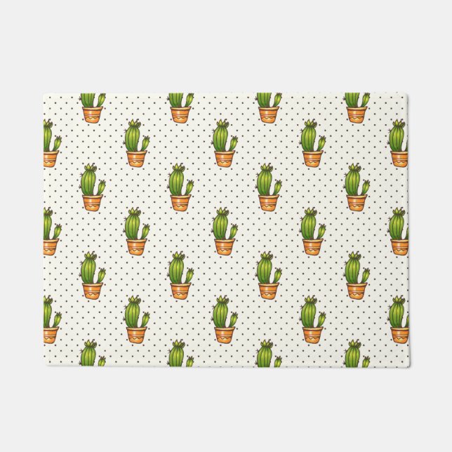 Paillasson Motif Cactus & Succulent Polk Dot (Devant)