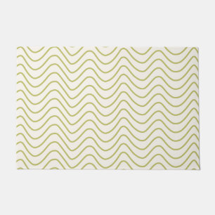 Paillasson Motif Chevron Lime Green sur Crème White Zigzag