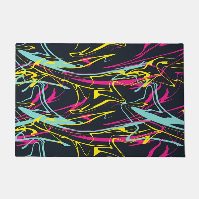 Paillasson Motif couleur Abstrait Memphis Lines (Devant)