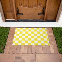 Motif damier jaune et blanc