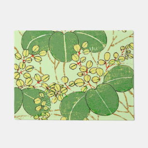 Paillasson Motif d'art botanique floral de la feuille japonai