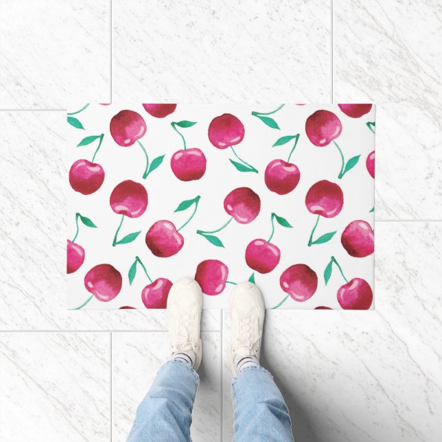 Paillasson Motif de cerise aquarelle (Intérieur)