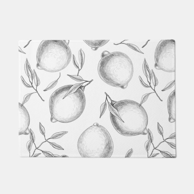 Paillasson Motif de citron dessiné à la main (Devant)