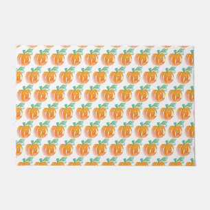 Paillasson Motif de citrouilles peintes à l'aquarelle pour Ha